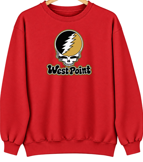 Army Stealie Premium Unisex Crewneck — Red