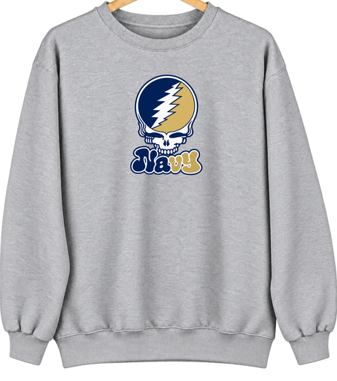 United States Naval Academy Stealie Premium Unisex Crewneck — Design: United States Naval Academy — Sport Grey
