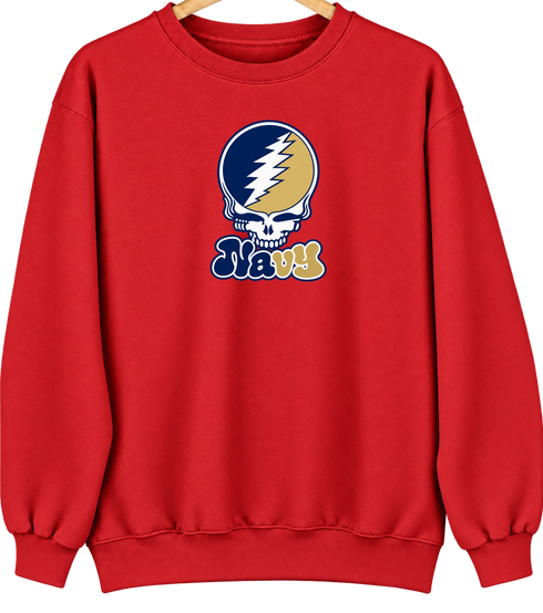 United States Naval Academy Stealie Premium Unisex Crewneck — Design: United States Naval Academy — Red