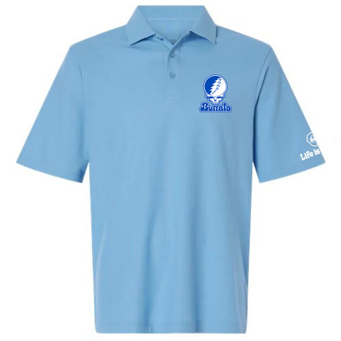 Buffalo Stealie Premium Unisex Polo — Design: University at Buffalo — Blue