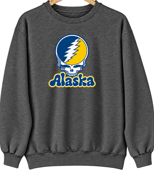 Alaska Stealie Premium Unisex Crewneck — Design: University of Alaska (campus unspecified) — Dark Heather