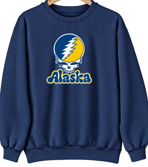 Alaska Stealie Premium Unisex Crewneck — Design: University of Alaska (campus unspecified) — Navy