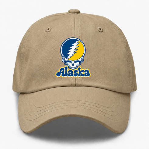 Alaska Stealie Premium Unisex Dad Hat — Design: University of Alaska (campus unspecified) — Khaki