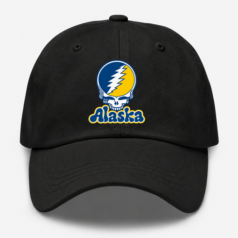 Alaska Stealie Premium Unisex Dad Hat — Design: University of Alaska (campus unspecified) — Black