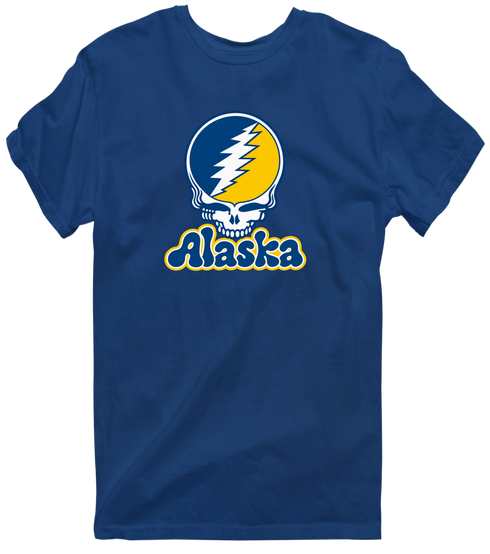 Alaska Stealie Premium Unisex T-Shirt — Design: University of Alaska (campus unspecified) — Navy