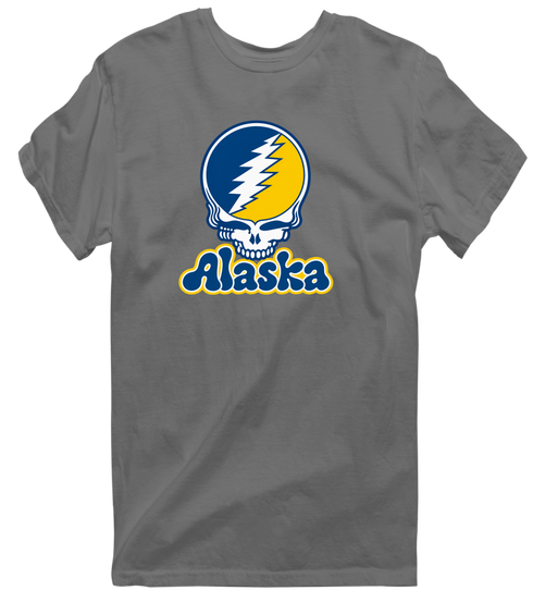 Alaska Stealie Premium Unisex T-Shirt — Design: University of Alaska (campus unspecified) — Charcoal