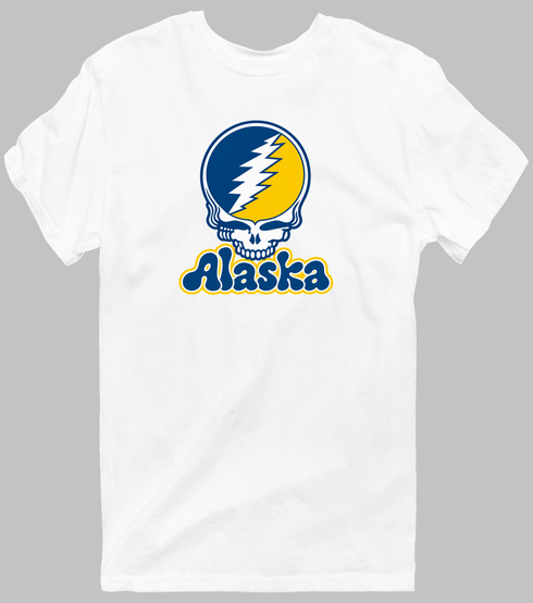 Alaska Stealie Premium Unisex T-Shirt — Design: University of Alaska (campus unspecified) — White