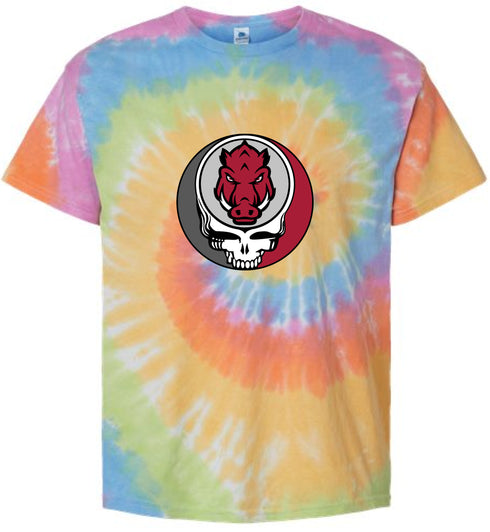 University of Arkansas Stealie Tie-Dye T-Shirt