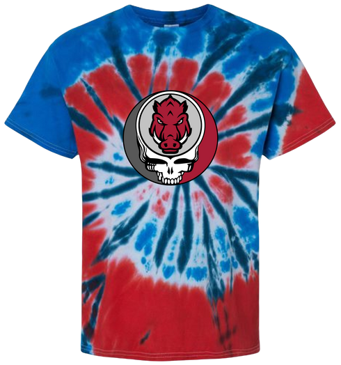 University of Arkansas Stealie Tie-Dye T-Shirt