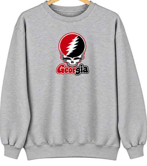 Georgia Stealie Premium Unisex Crewneck — Design: University of Georgia — Sport Grey