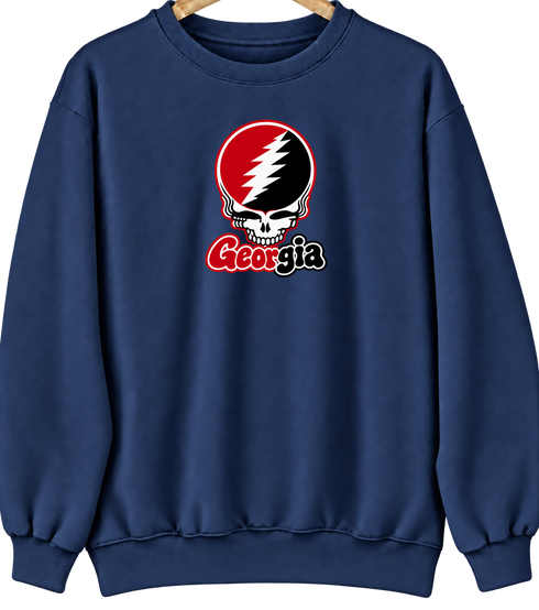 Georgia Stealie Premium Unisex Crewneck — Design: University of Georgia — Navy