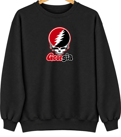 Georgia Stealie Premium Unisex Crewneck — Design: University of Georgia — Black