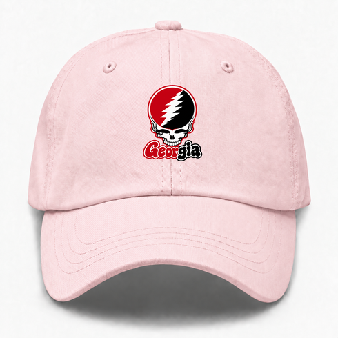 Georgia Stealie Premium Unisex Dad Hat — Design: University of Georgia — Pink