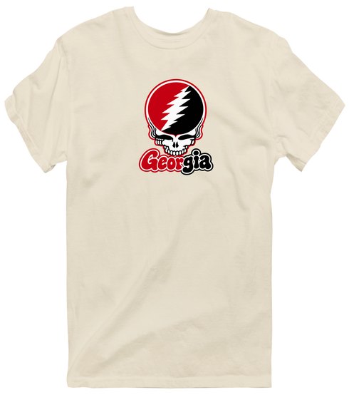 Georgia Stealie Premium Unisex T-Shirt — Design: University of Georgia — Sand
