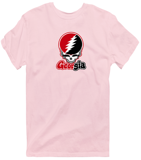 Georgia Stealie Premium Unisex T-Shirt — Design: University of Georgia — Light Pink