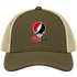 Georgia Stealie Premium Unisex Trucker Cap — Design: University of Georgia — Moss/Khaki