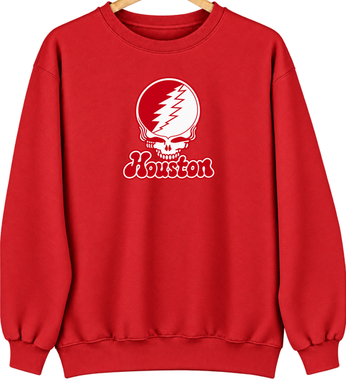 Houston Stealie Premium Unisex Crewneck — Design: University of Houston — Red
