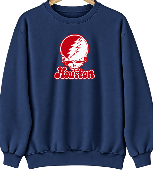 Houston Stealie Premium Unisex Crewneck — Design: University of Houston — Navy