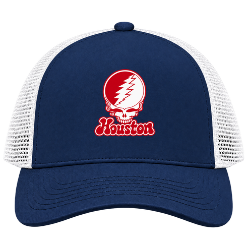 Houston Stealie Premium Unisex Trucker Cap — Design: University of Houston — Navy/White