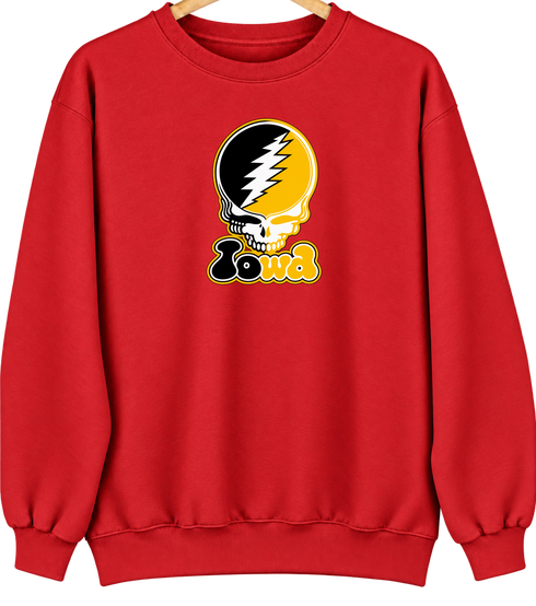 Iowa Stealie Premium Unisex Crewneck — Design: University of Iowa — Red