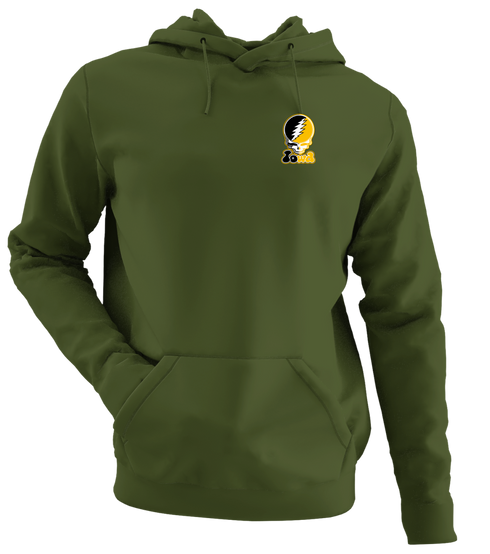 Iowa Stealie Premium Unisex Hoodie — Design: University of Iowa — Military Green