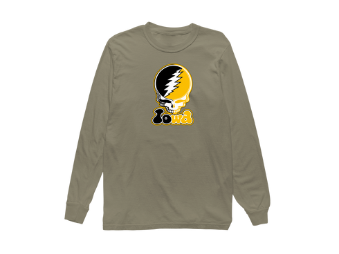 Iowa Stealie Premium Unisex Long-Sleeve — Design: University of Iowa — Sandstone