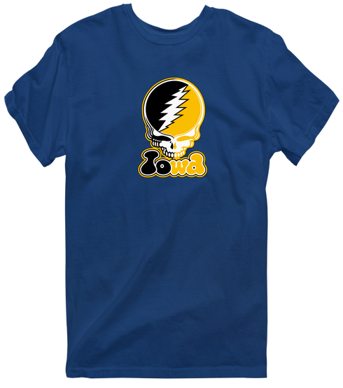 Iowa Stealie Premium Unisex T-Shirt — Design: University of Iowa — Navy
