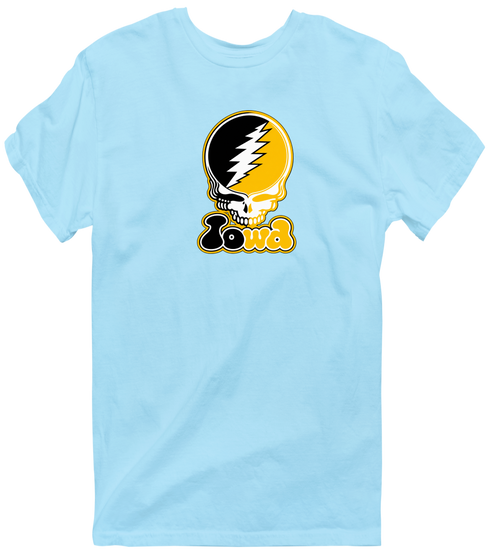 Iowa Stealie Premium Unisex T-Shirt — Design: University of Iowa — Light Blue