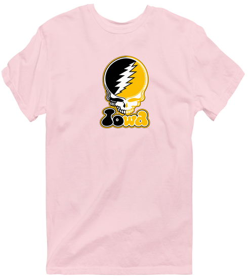 Iowa Stealie Premium Unisex T-Shirt — Design: University of Iowa — Light Pink