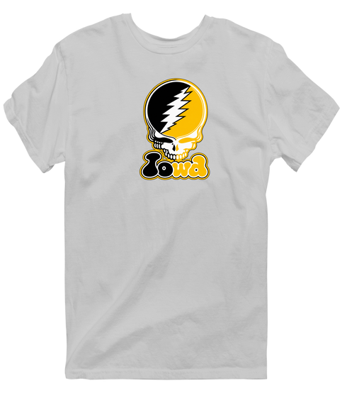 Iowa Stealie Premium Unisex T-Shirt — Design: University of Iowa — Sport Grey