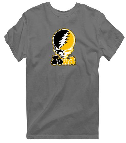 Iowa Stealie Premium Unisex T-Shirt — Design: University of Iowa — Charcoal