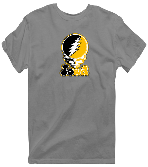 Iowa Stealie Premium Unisex T-Shirt — Design: University of Iowa — Dark Heather