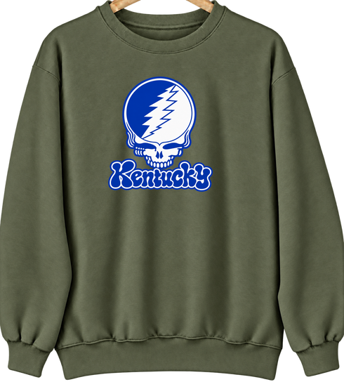 Kentucky Stealie Premium Unisex Crewneck — Design: University of Kentucky — Military Green