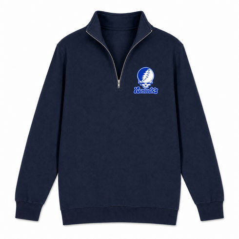 Kentucky Stealie Premium Unisex Quarter-Zip — Design: University of Kentucky — Navy