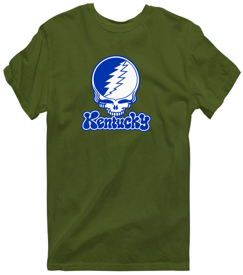 Kentucky Stealie Premium Unisex T-Shirt — Design: University of Kentucky — Military Green