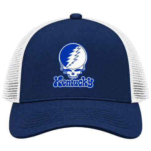 Kentucky Stealie Premium Unisex Trucker Cap — Design: University of Kentucky — Navy/White