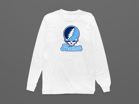 Maine Stealie Premium Unisex Long-Sleeve — White