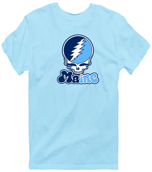 Maine Stealie Premium Unisex T-Shirt — Design: University of Maine — Light Blue