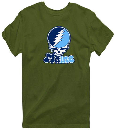 Maine Stealie Premium Unisex T-Shirt — Design: University of Maine — Military Green
