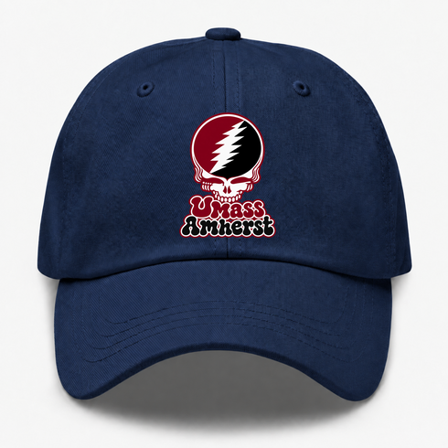 Amherst Stealie Premium Unisex Dad Hat — Design: University of Massachusetts Amherst — Navy