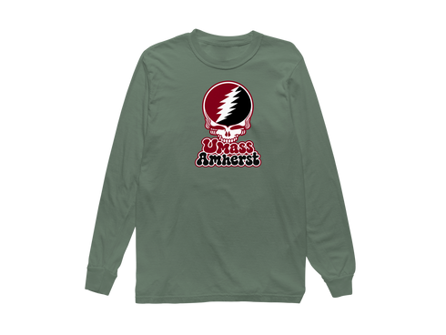 Amherst Stealie Premium Unisex Long-Sleeve — Design: University of Massachusetts Amherst — Light Green