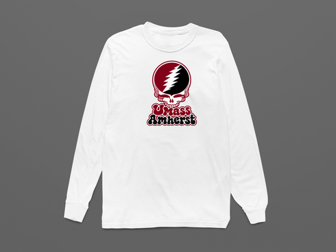 Amherst Stealie Premium Unisex Long-Sleeve — Design: University of Massachusetts Amherst — White