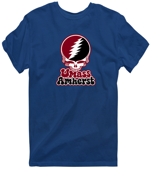 Amherst Stealie Premium Unisex T-Shirt — Design: University of Massachusetts Amherst — Navy