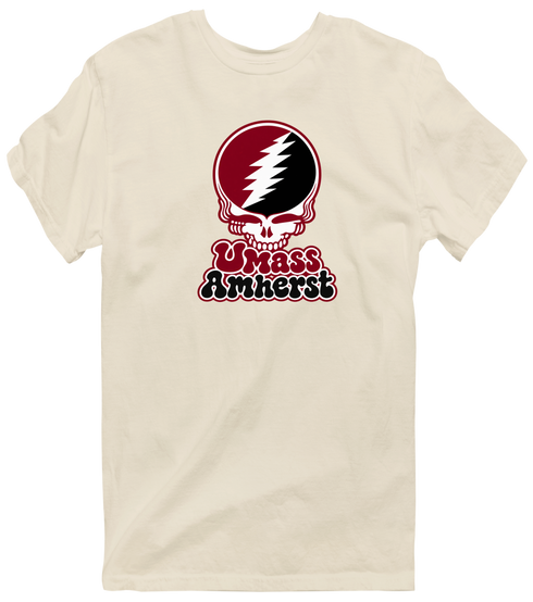 Amherst Stealie Premium Unisex T-Shirt — Design: University of Massachusetts Amherst — Sand