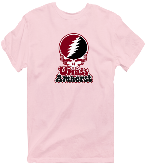 Amherst Stealie Premium Unisex T-Shirt — Design: University of Massachusetts Amherst — Light Pink