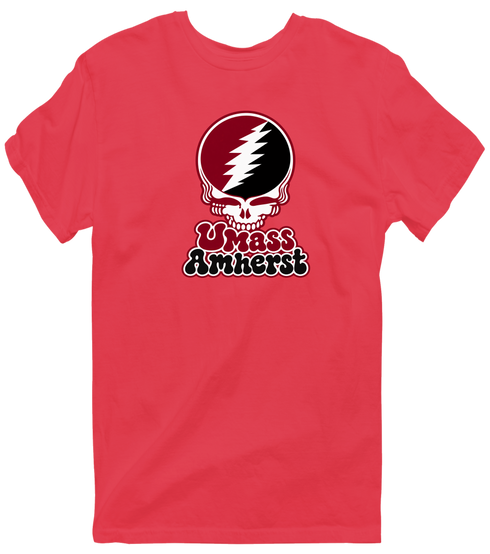 Amherst Stealie Premium Unisex T-Shirt — Design: University of Massachusetts Amherst — Heather Red