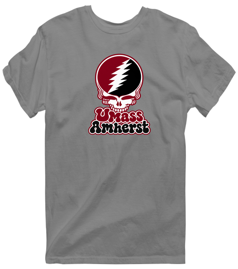Amherst Stealie Premium Unisex T-Shirt — Design: University of Massachusetts Amherst — Dark Heather