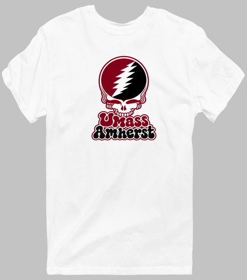 Amherst Stealie Premium Unisex T-Shirt — Design: University of Massachusetts Amherst — White