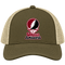 Amherst Stealie Premium Unisex Trucker Cap — Design: University of Massachusetts Amherst — Moss/Khaki