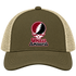 Amherst Stealie Premium Unisex Trucker Cap — Design: University of Massachusetts Amherst — Moss/Khaki